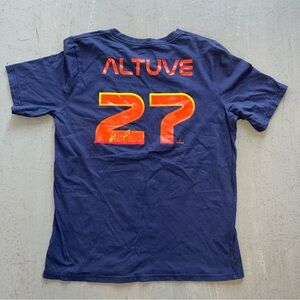 Nike astos Jose altuve Navy Space City Tee embroidery signed shirt